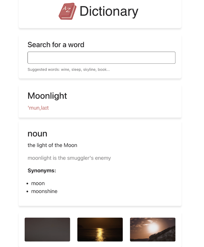 Dictionary Project