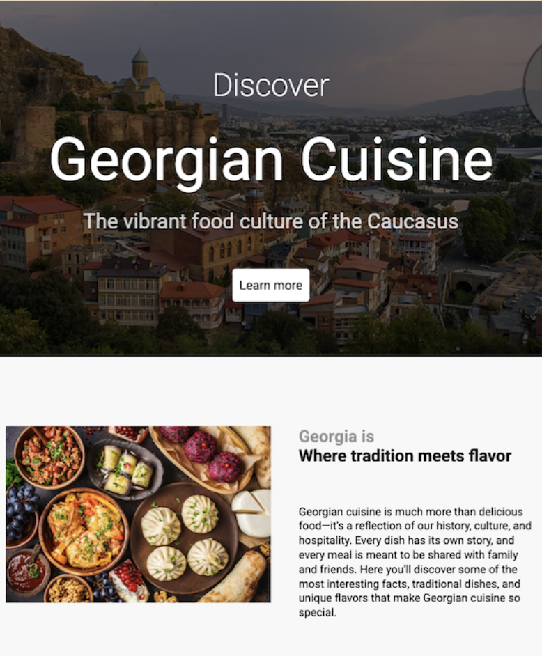 Georgian Cuisine Project